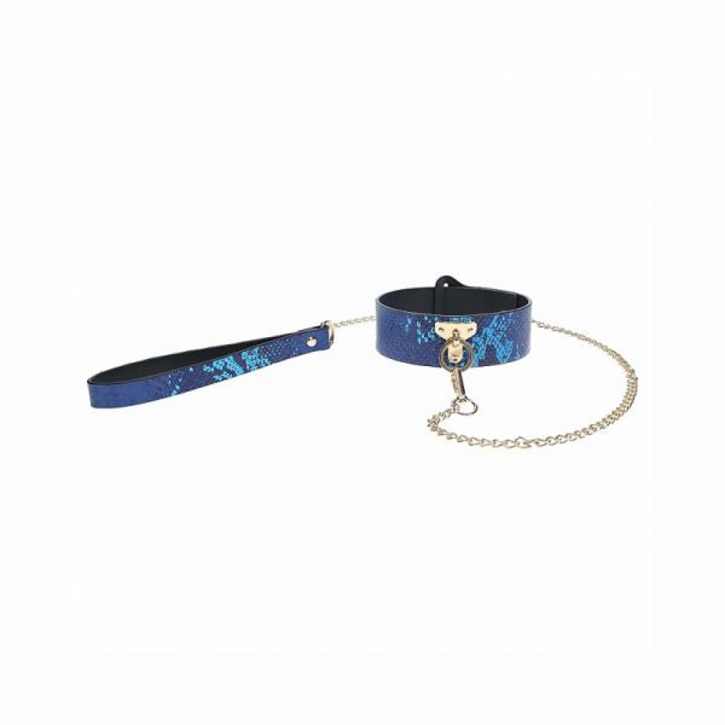 Ouch! Florence Collection Collar with Leash - Blue