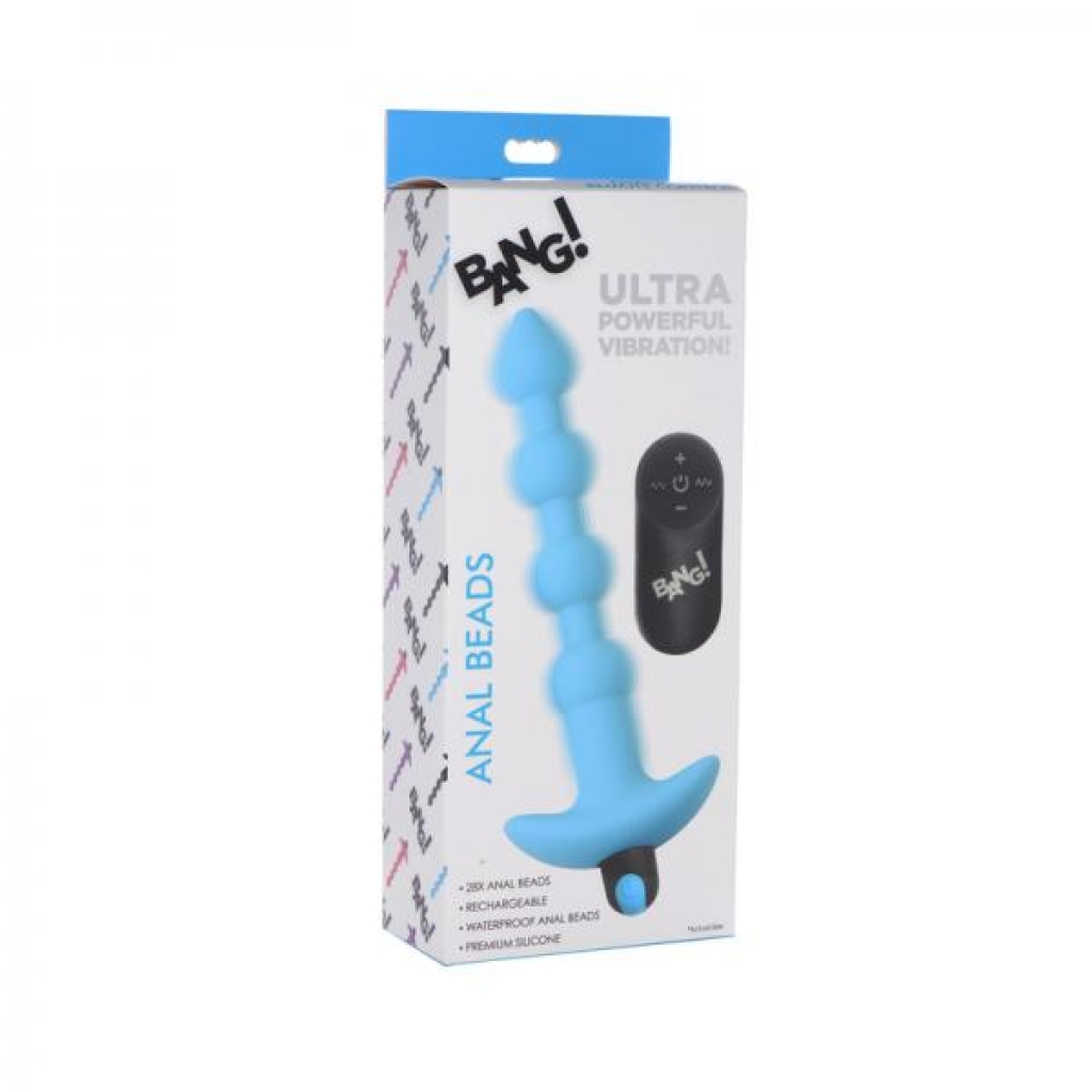 Bang! Vibrating Silicone Anal Beads & Remote Control - Blue