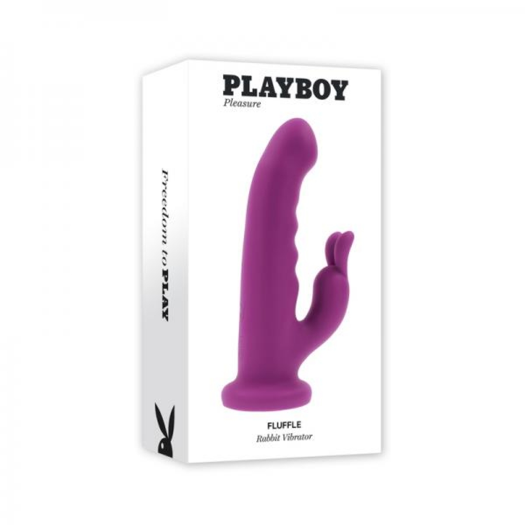 Playboy Fluffle Rechargeable Vibrating Dual Stimulator - Silicone Purple