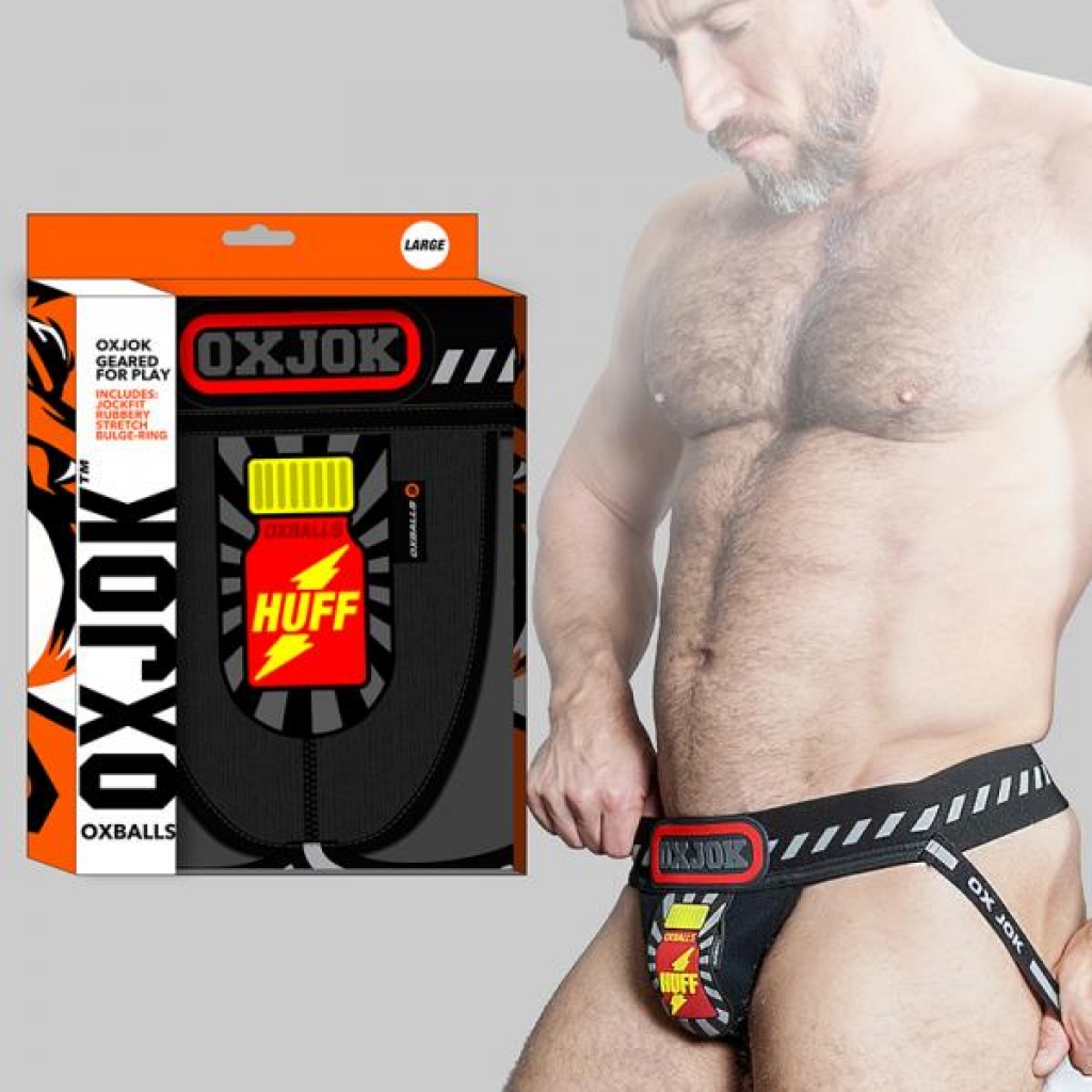 Oxballs Oxjok Popperjock 3D Rubber Jockstrap - Black/Red