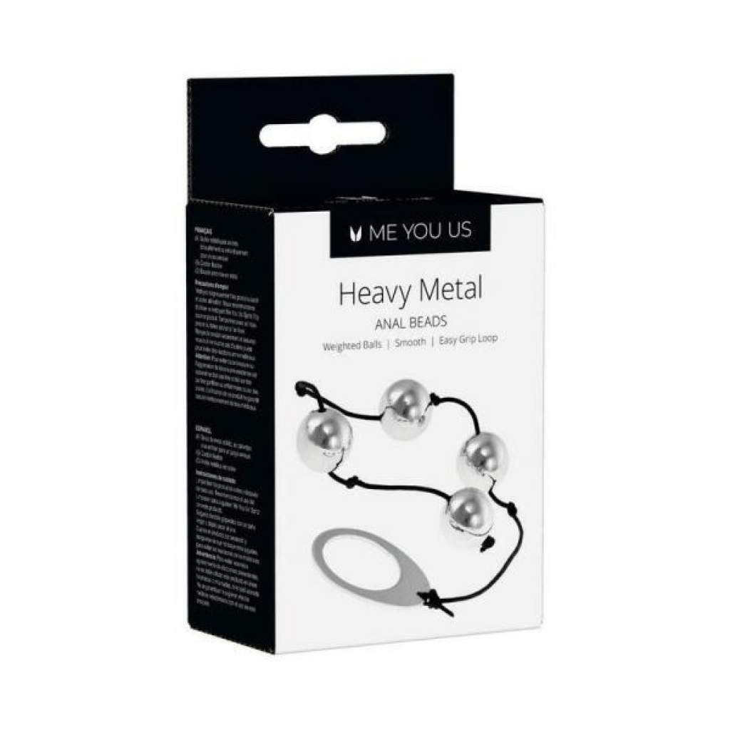 Me You Us Heavy Metal Anal Beads - Silver