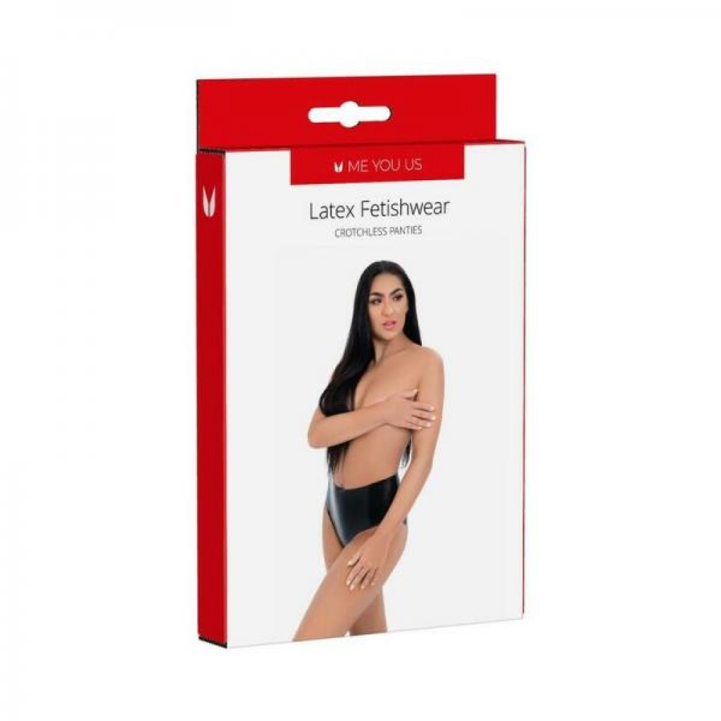 Me You Us Latex Crotchless Panties - Size Large