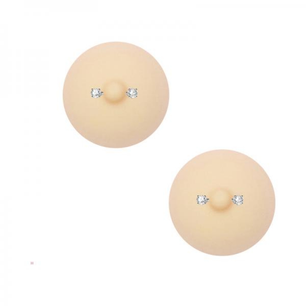 NuNip Peek-A-Boo Piercing Nude Nipple Pasties - Reusable