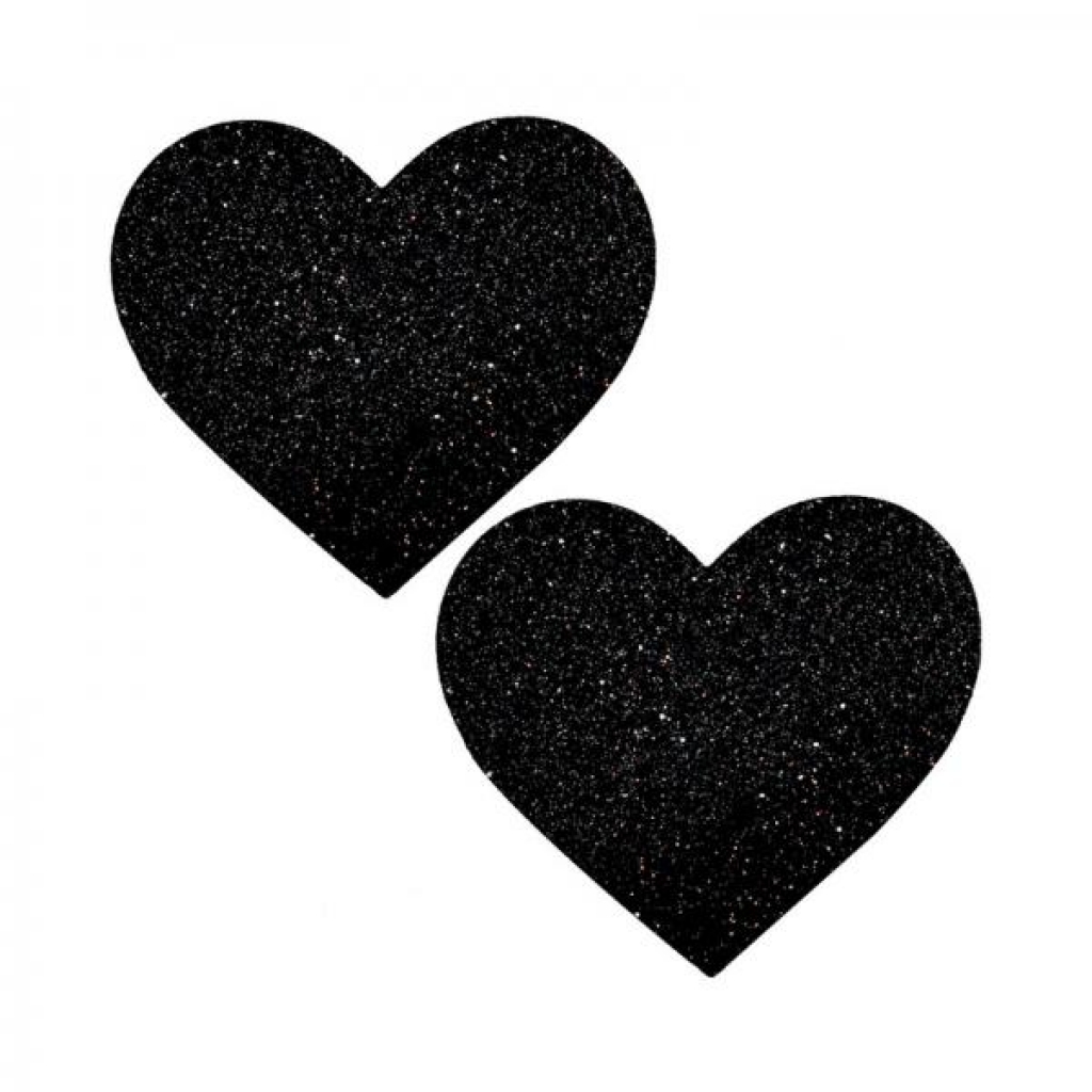 Neva Nude Black Malice Plus Size Glitter Heart Nipple Pasties