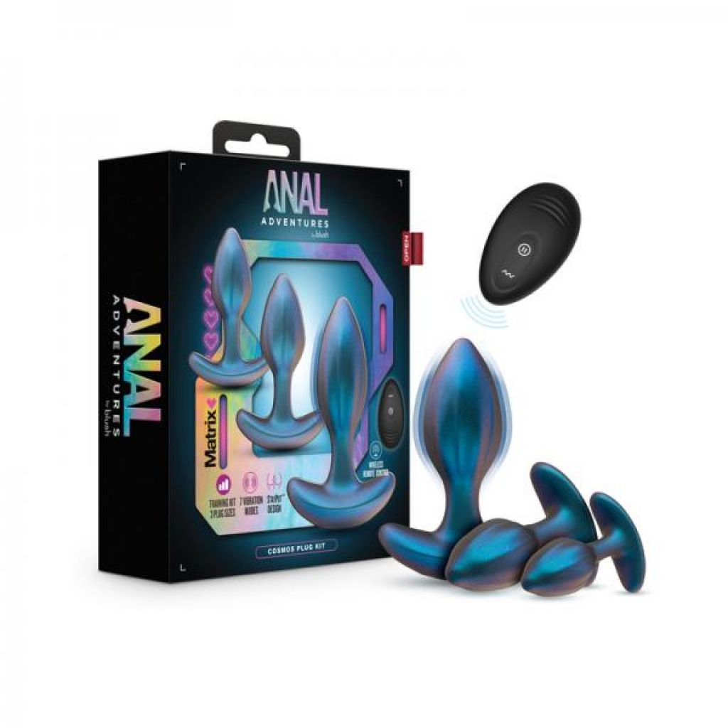 Anal Adventures Matrix Cosmos Plug Kit - Lunar Blue