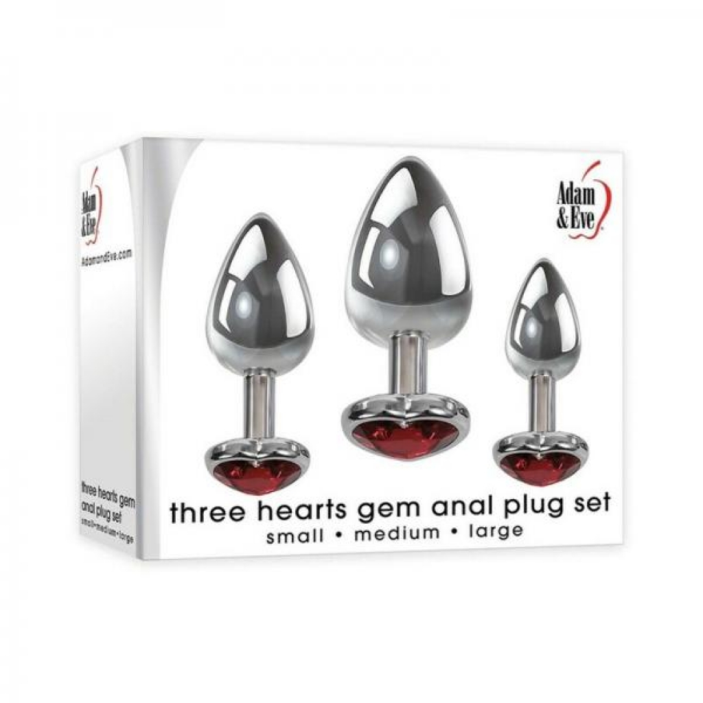 Adam & Eve - Three Hearts Gem Anal Plug Set