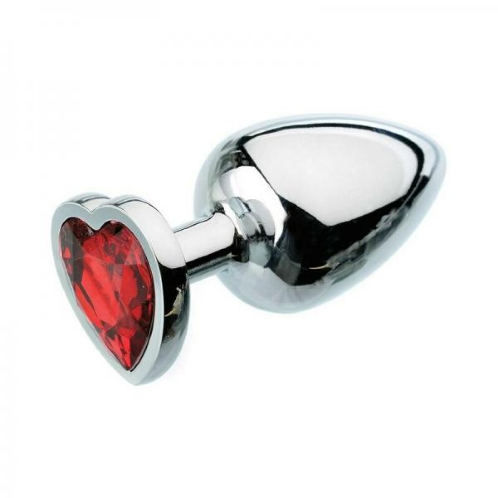 Adam & Eve Red Hearts Gem Anal Plug - Large