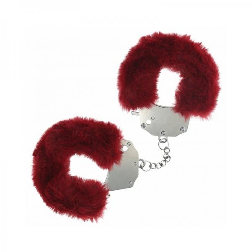 Ouch! Heavy-Duty Fluffy Handcuffs - Burgundy