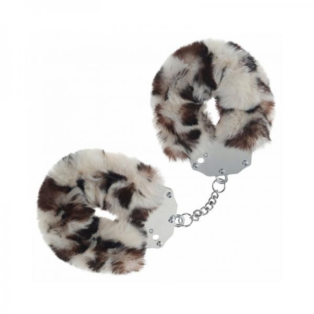 Ouch! Heavy-Duty Fluffy Handcuffs - Snow Leopard