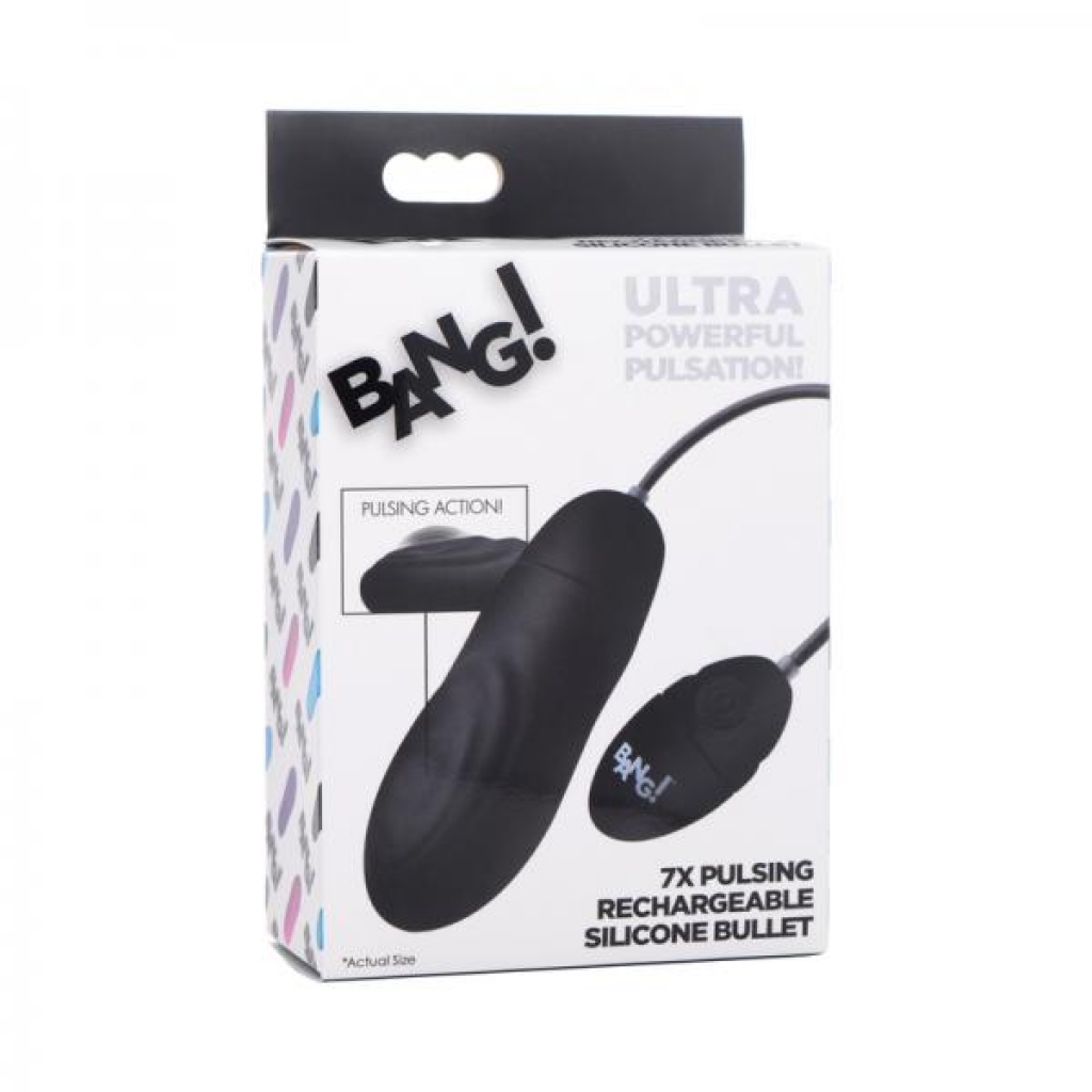 Bang! 7x Pulsing Rechargeable Silicone Bullet - Pink