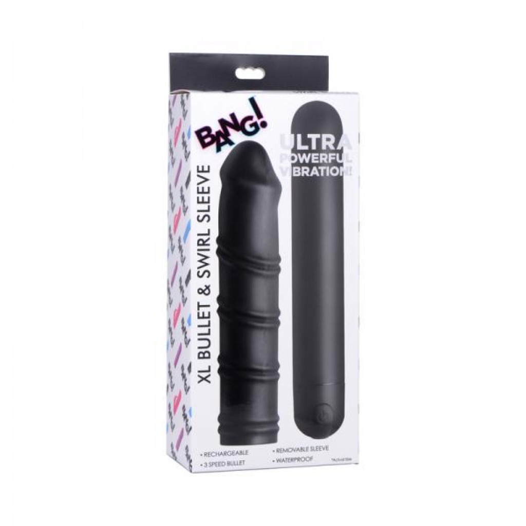 Bang! XL Bullet & Swirl Silicone Sleeve - Blue