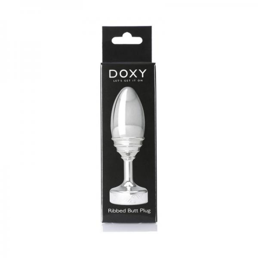 Doxy Ribbed Metal Butt Plug