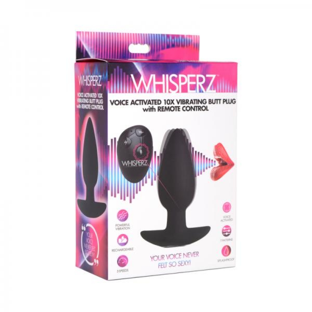 Whisperz Voice Activated 10x Vibrating Butt Plug With Remote