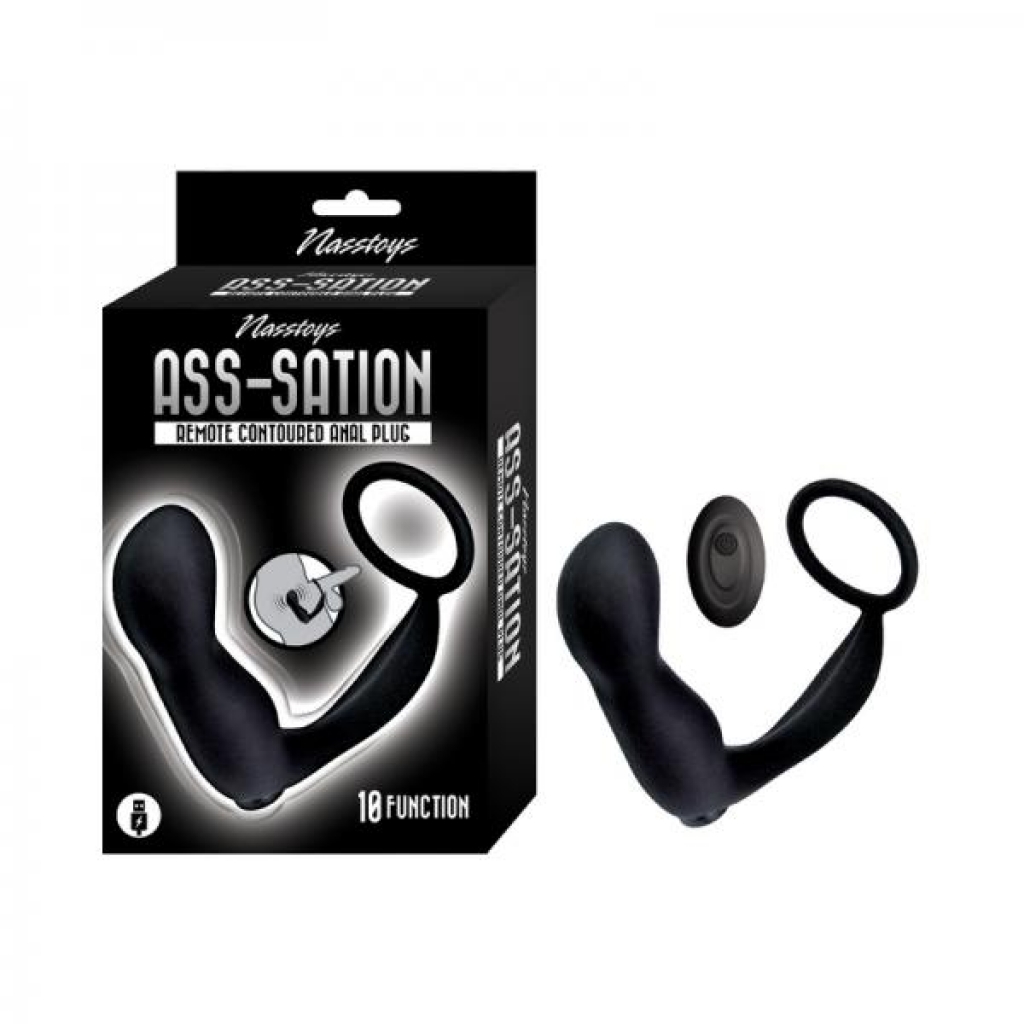 Nasstoys Ass-sation Remote Contoured Anal Plug in Black