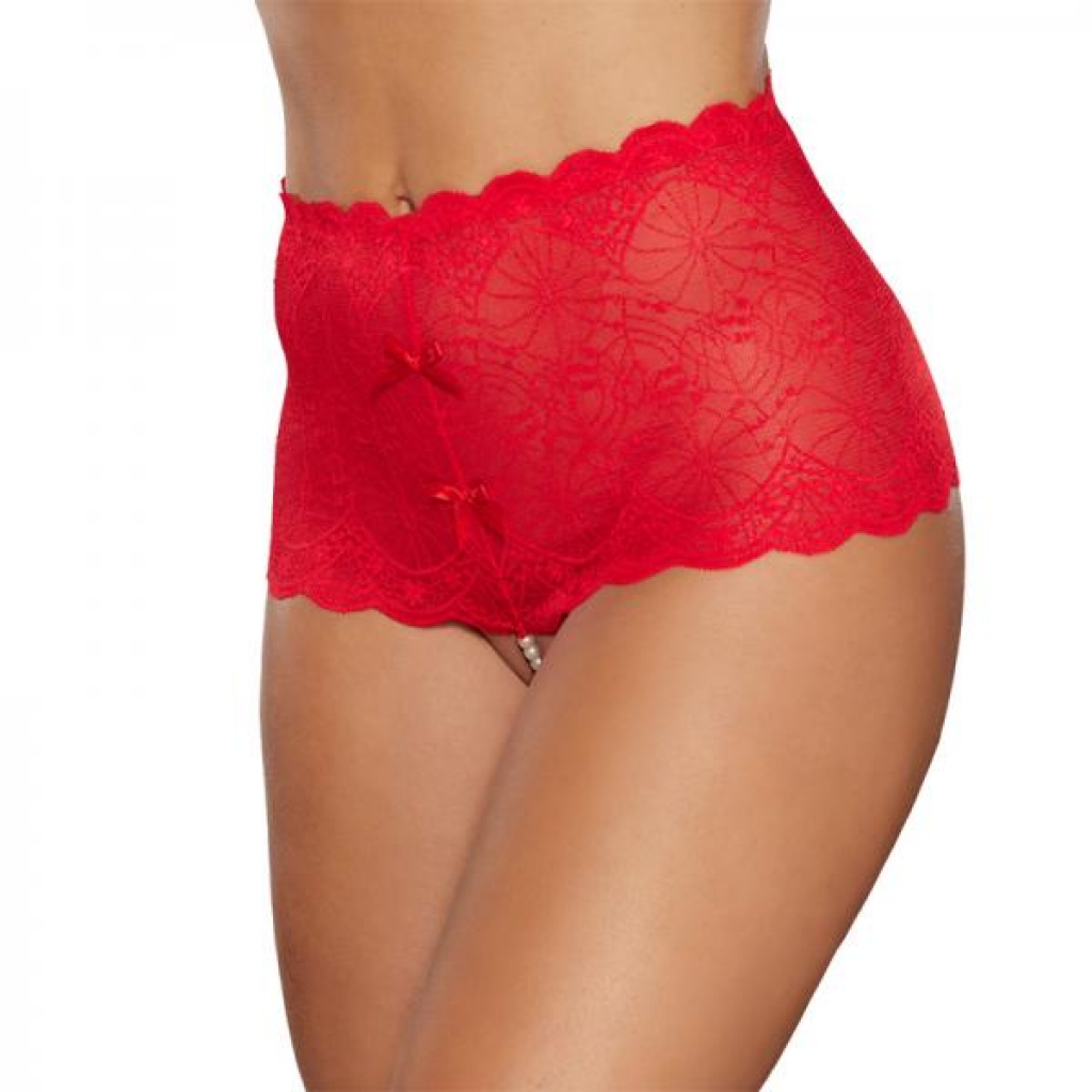 Allure Passion & Pearl High-waisted Lace Thong With Pearl String