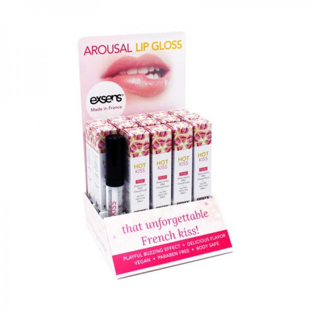 Exsens Hot Kiss Arousal Lip Gloss - 15pc Display